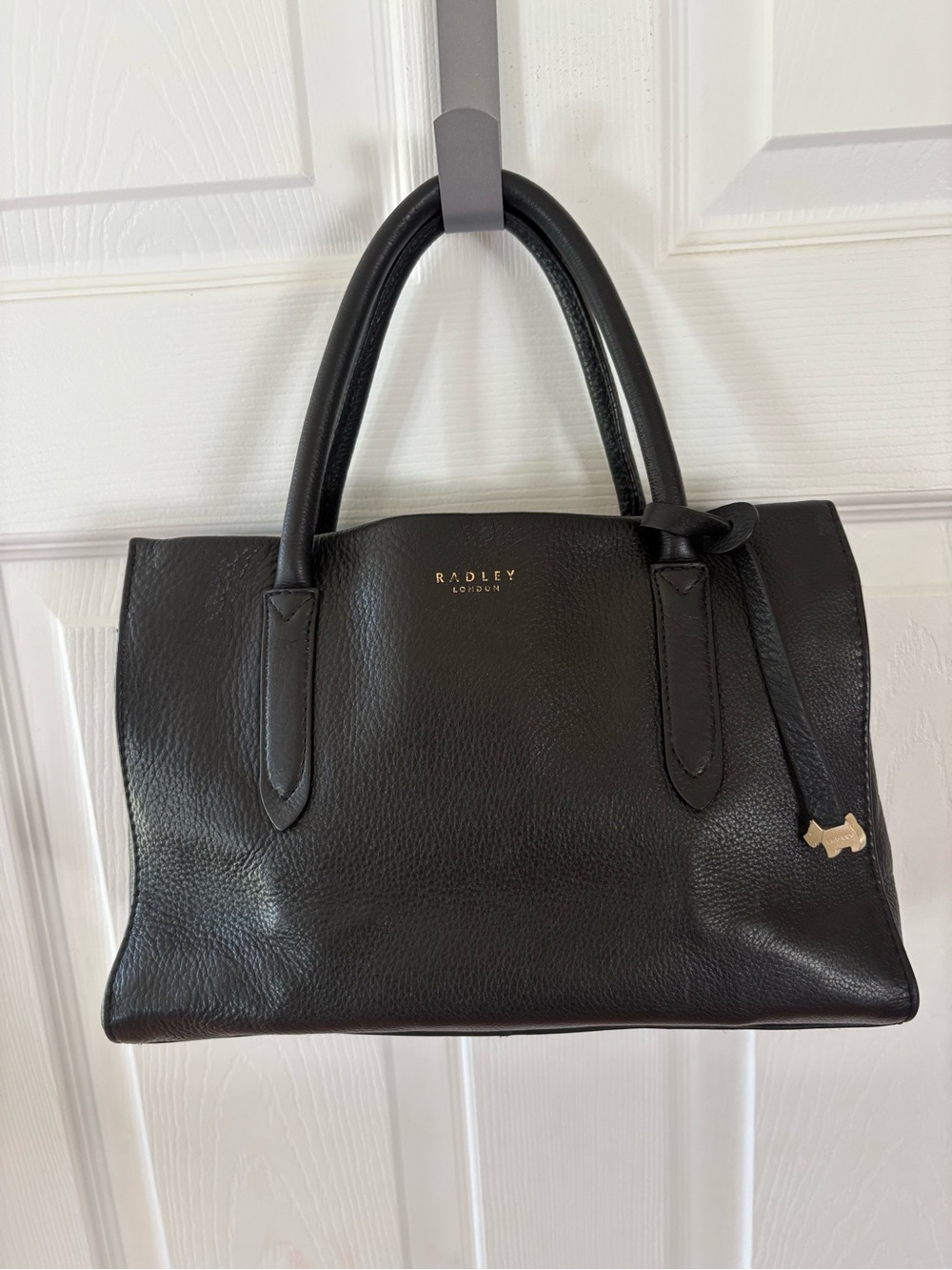 Radley London Black Pebbled Leather Tote Bag | Gold Hardware